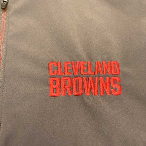 Antigua Men’s L Brown Cleveland Browns 1/4 Zip Pullover Sweater Jacket NFL - Picture 2 of 10